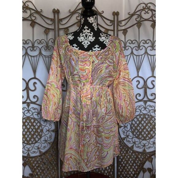 Liz & Co Cover Up Dress Beach‎ Paisley Pattern Sz XL X-Large - Picture 4 of 5